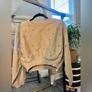 madewell cropped floral sweatshirt